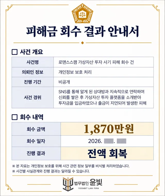 피해금 회수 결과 안내서 9